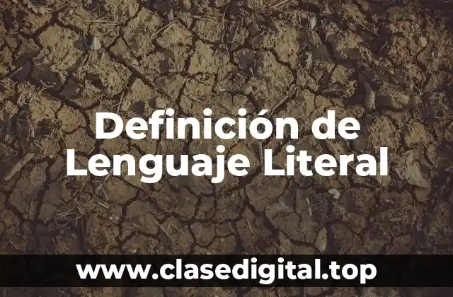 📗 Definición Técnica de Lenguaje Literal