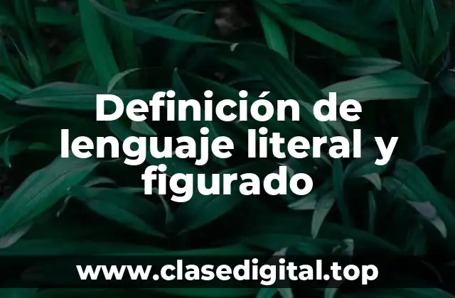 Definición de lenguaje literal y figurado
