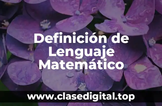 Definición de Lenguaje Matemático