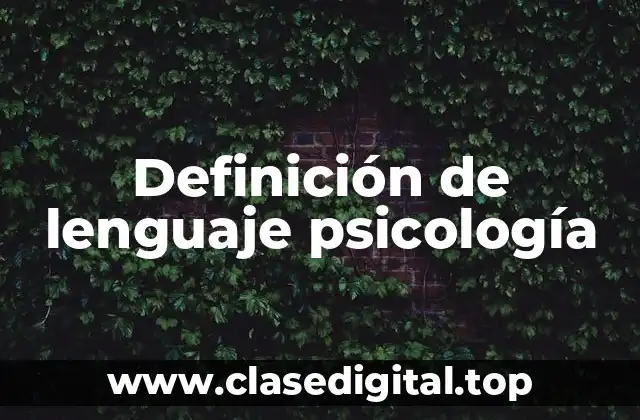 Definición de lenguaje psicología