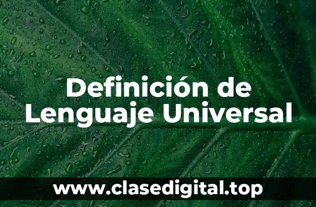 Definición de Lenguaje Universal