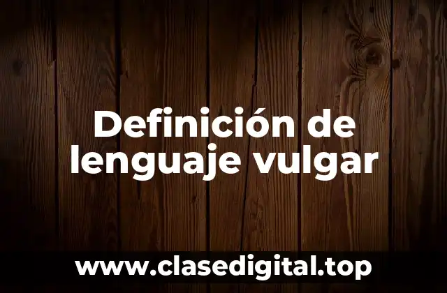 Definición de lenguaje vulgar