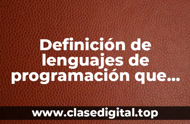 Definición de lenguajes de programación que usan top