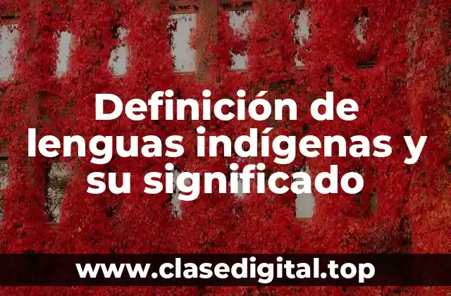 Definición de lenguas indígenas y su significado
