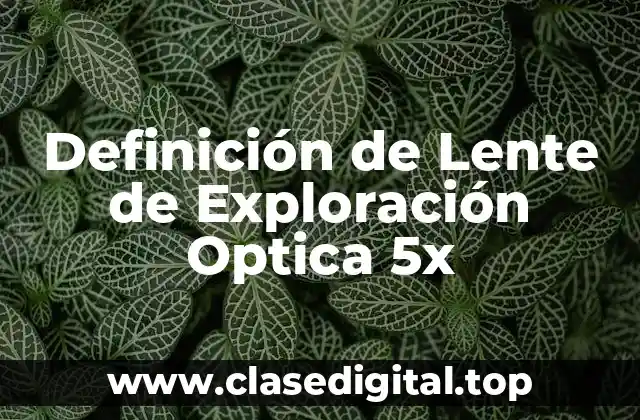 Definición de Lente de Exploración Optica 5x