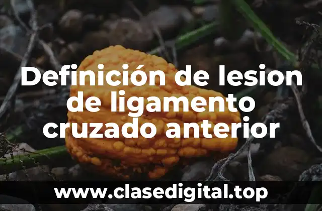 ❄️ Definición técnica de lesión de ligamento cruzado anterior