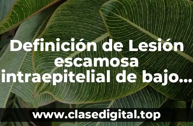 Definición de Lesión escamosa intraepitelial de bajo grado