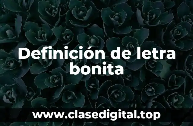 Definición de letra bonita