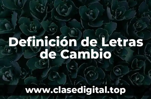 Definición de Letras de Cambio