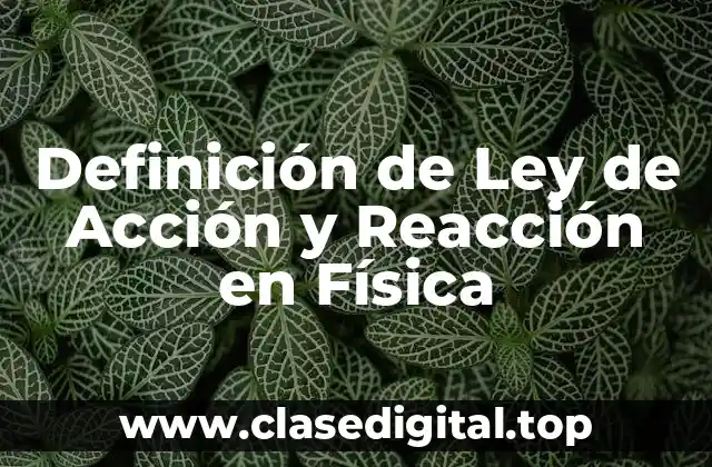 ✔️ Definición Técnica de la Ley de Acción y Reacción en Física