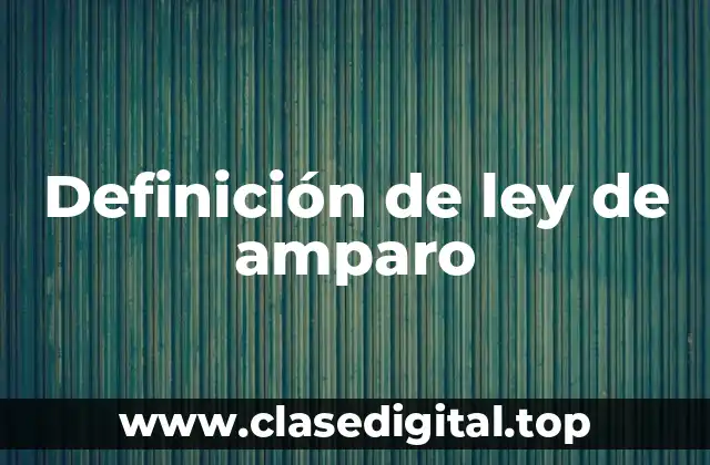 Definición de ley de amparo