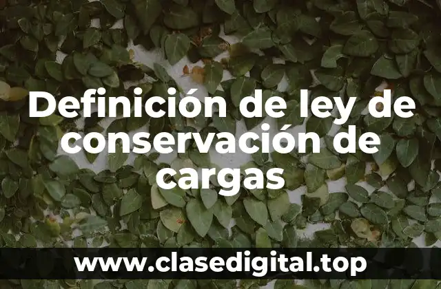 Definición de ley de conservación de cargas