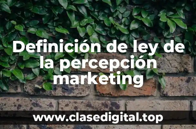 Definición de ley de la percepción marketing