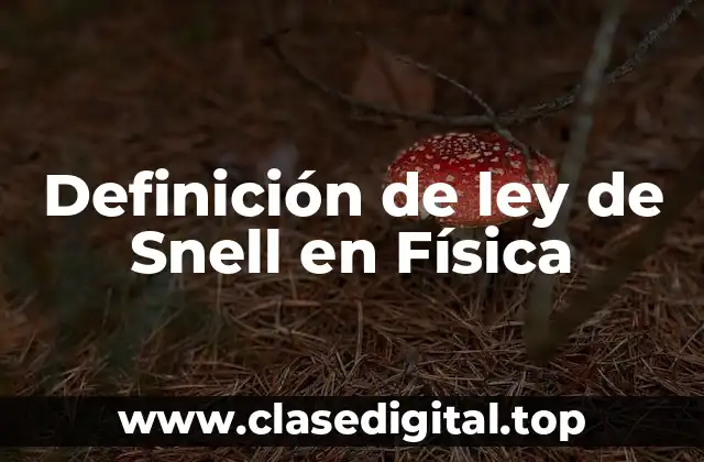Definición de ley de Snell en Física