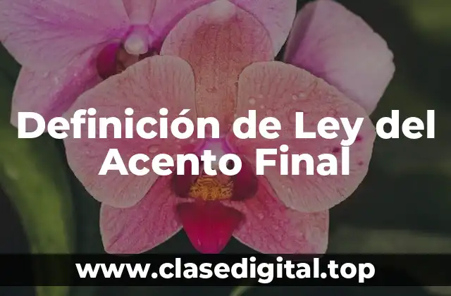 Definición de Ley del Acento Final