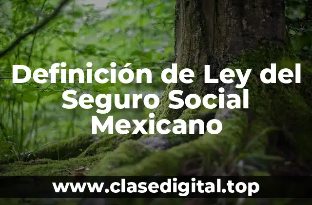 Definición de Ley del Seguro Social Mexicano