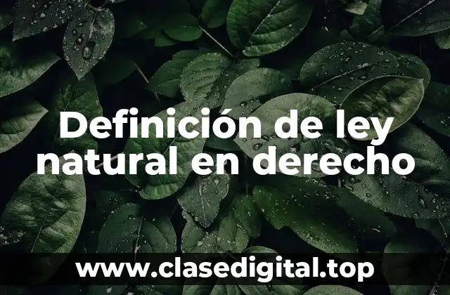 Definición de ley natural en derecho