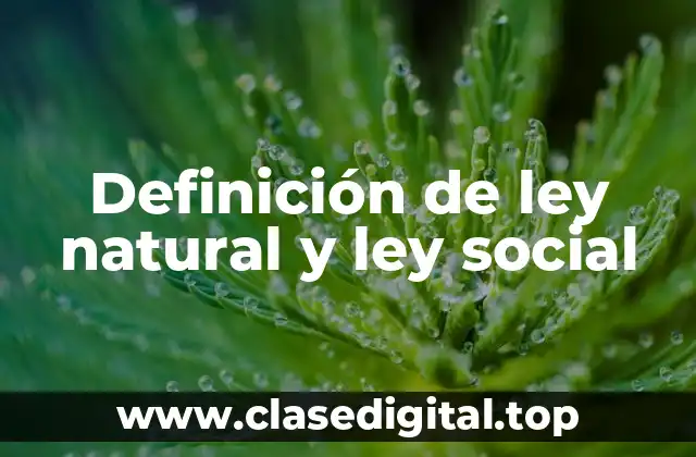 Definición de ley natural y ley social