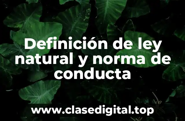 Definición de ley natural y norma de conducta