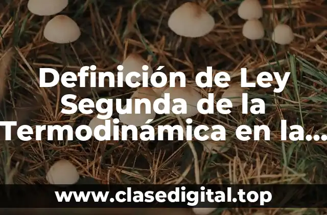 Definición de Ley Segunda de la Termodinámica en la Vida Cotidiana
