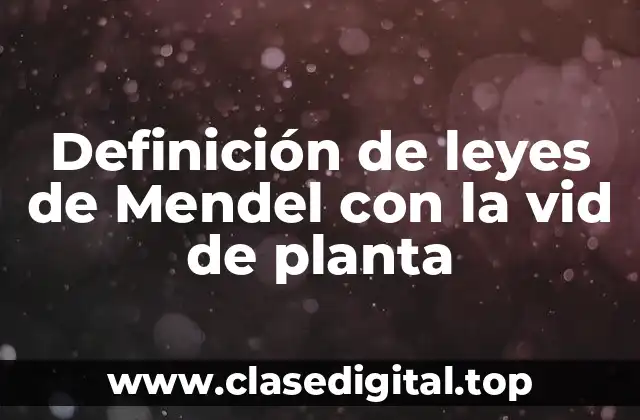 Definición de leyes de Mendel con la vid de planta