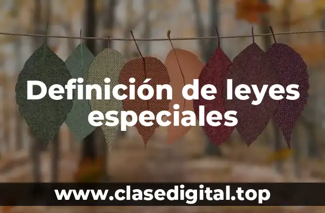 Definición de leyes especiales