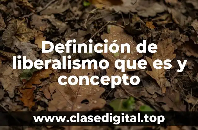 Definición de liberalismo que es y concepto