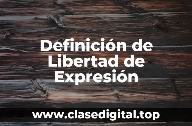 Definición de Libertad de Expresión