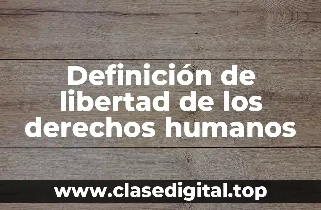 ☑️ Definición técnica de libertad de los derechos humanos