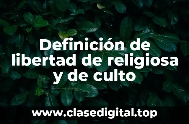 Definición de libertad de religiosa y de culto