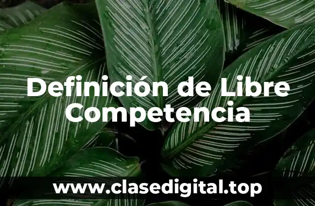 Definición de Libre Competencia