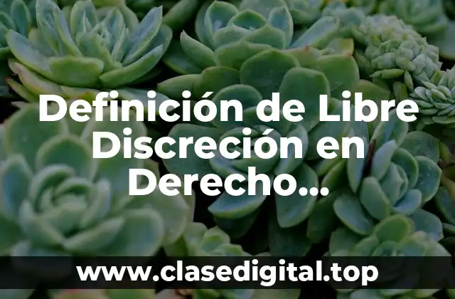 Definición de Libre Discreción en Derecho Administrativo