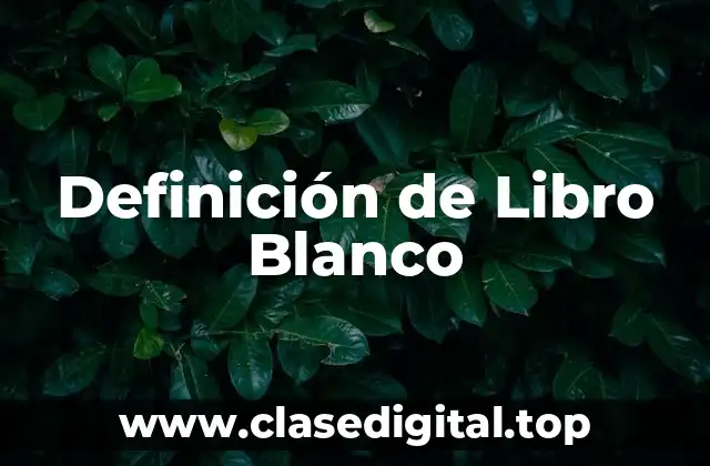 Definición de Libro Blanco