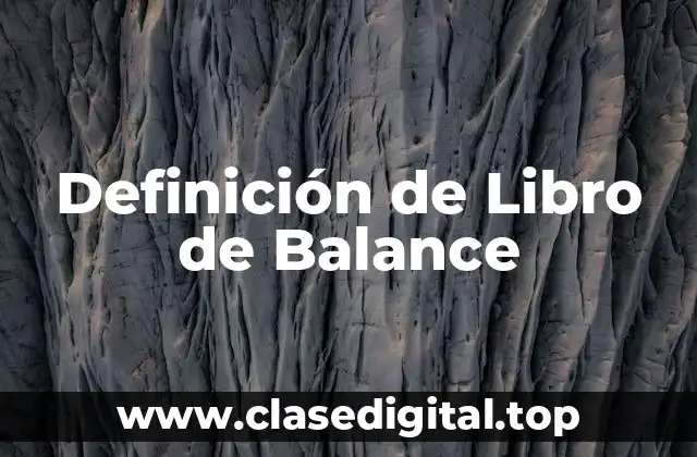 Definición de Libro de Balance