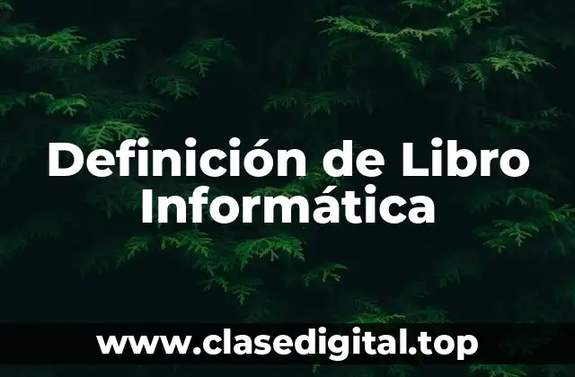 Definición de Libro Informática