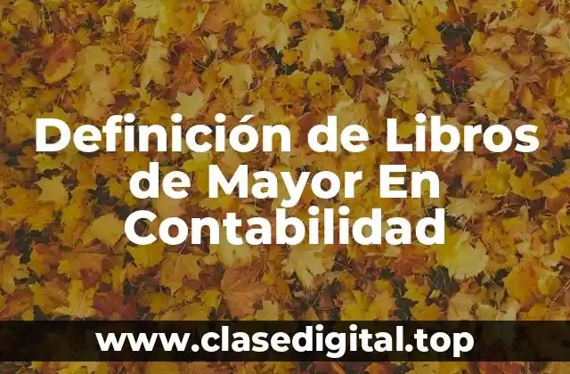 Definición de Libros de Mayor En Contabilidad