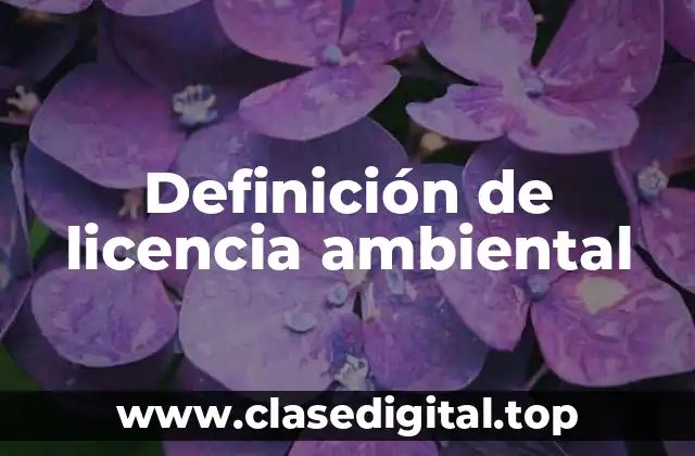 Definición de licencia ambiental