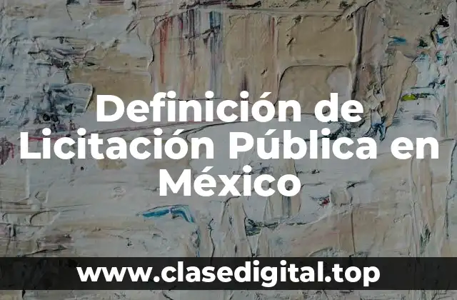Definición de Licitación Pública en México