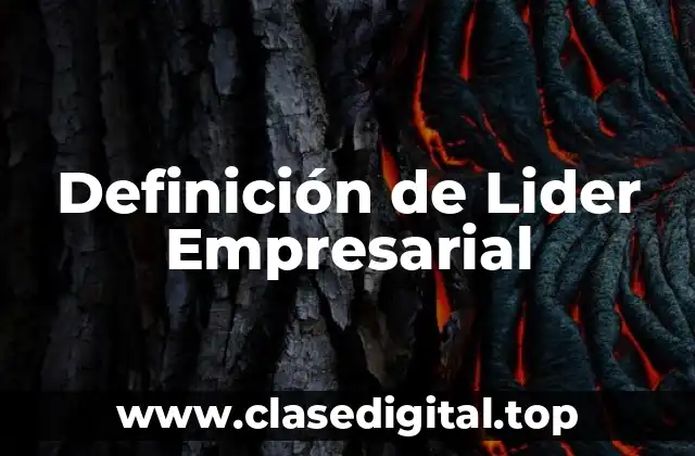 Definición de Lider Empresarial