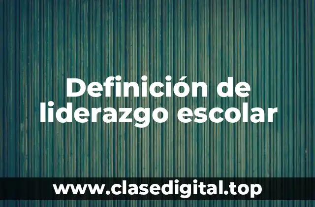 Definición de liderazgo escolar