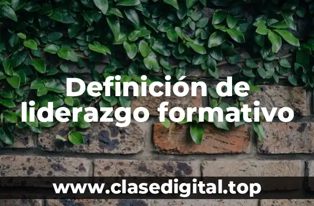 Definición de liderazgo formativo