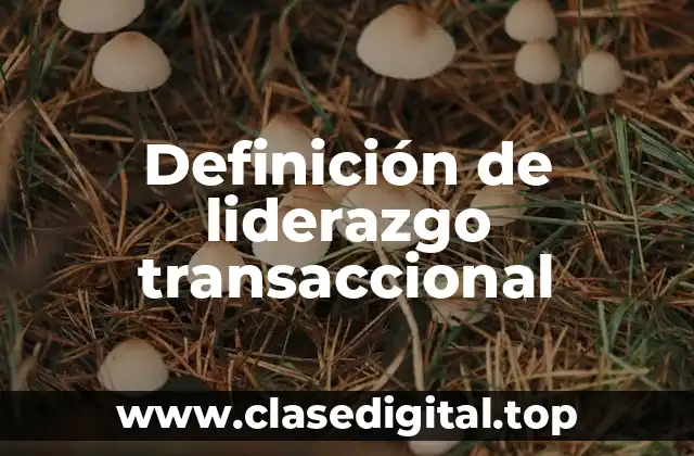 Definición de liderazgo transaccional