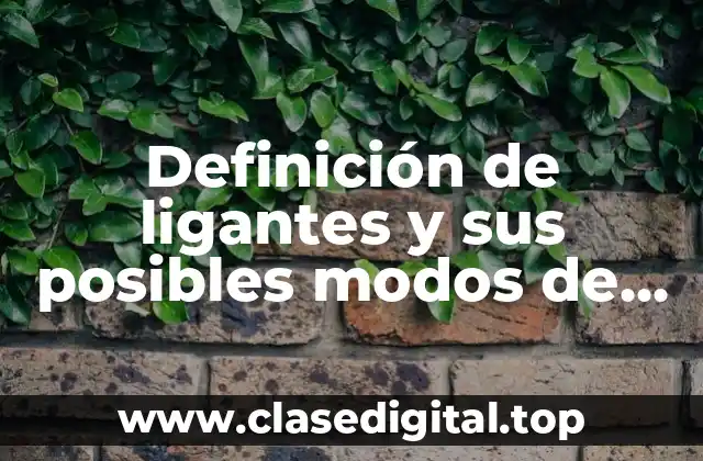 Definición de ligantes y sus posibles modos de coordinación
