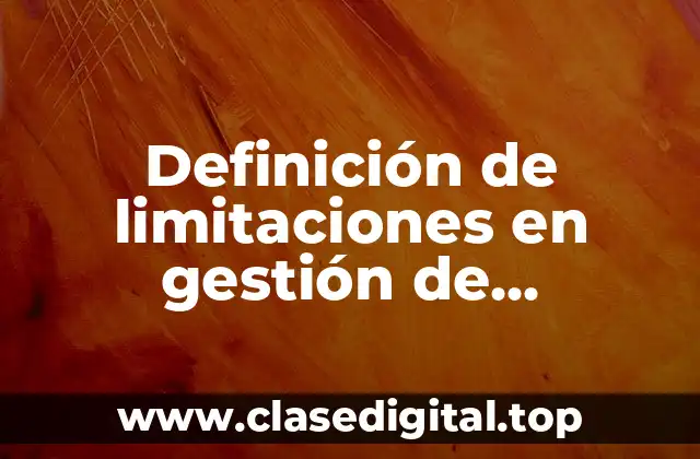 Definición de limitaciones en gestión de producción de brasires