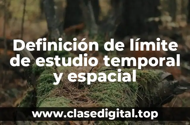 Definición de límite de estudio temporal y espacial