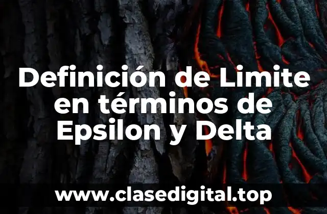Definición de Limite en términos de Epsilon y Delta