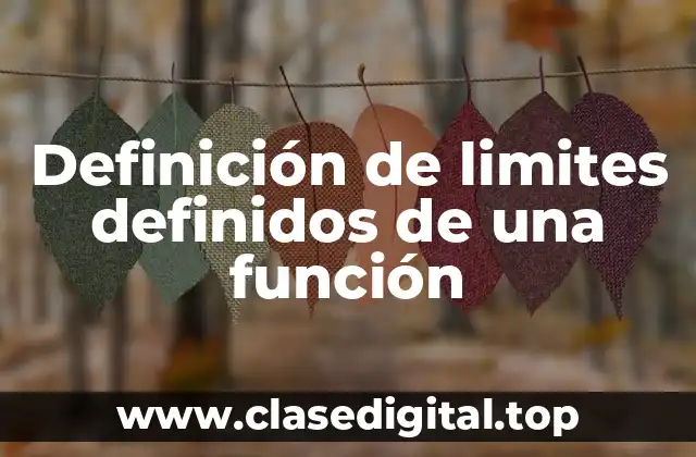 Definición de limites definidos de una función
