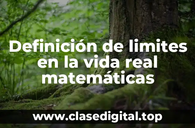 Definición de limites en la vida real matemáticas