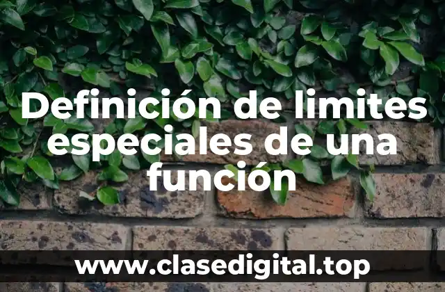 Definición de limites especiales de una función
