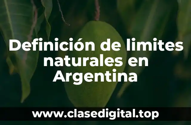 Definición de limites naturales en Argentina